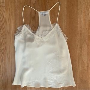 White racer back Cami NYC tank 100% silk